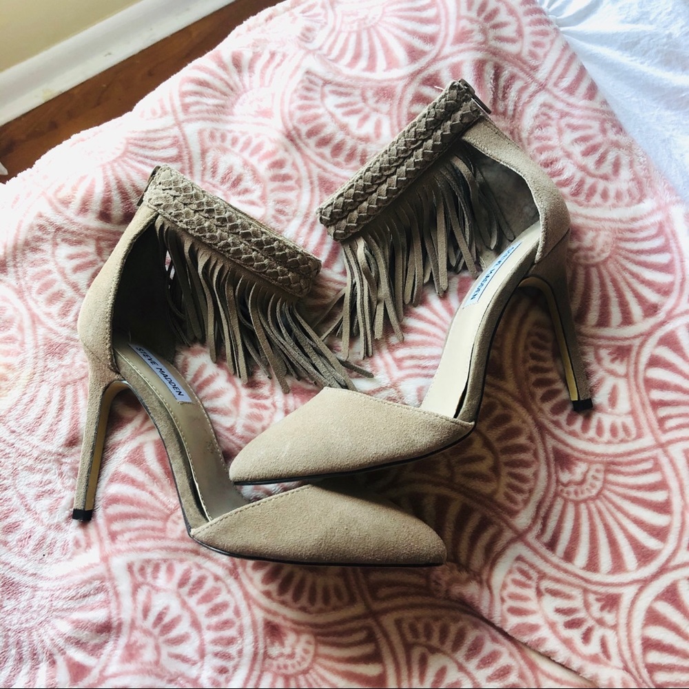 Steve Madden Melia Ankle Fringe High Heels